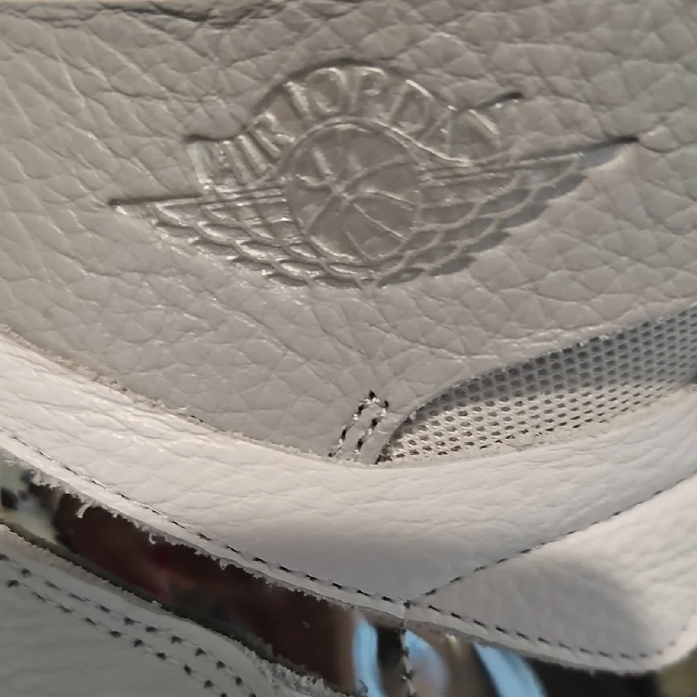 Nike Women's High-Top Sneakers in White, Light Blue, and Silver - Picture 3 of 5